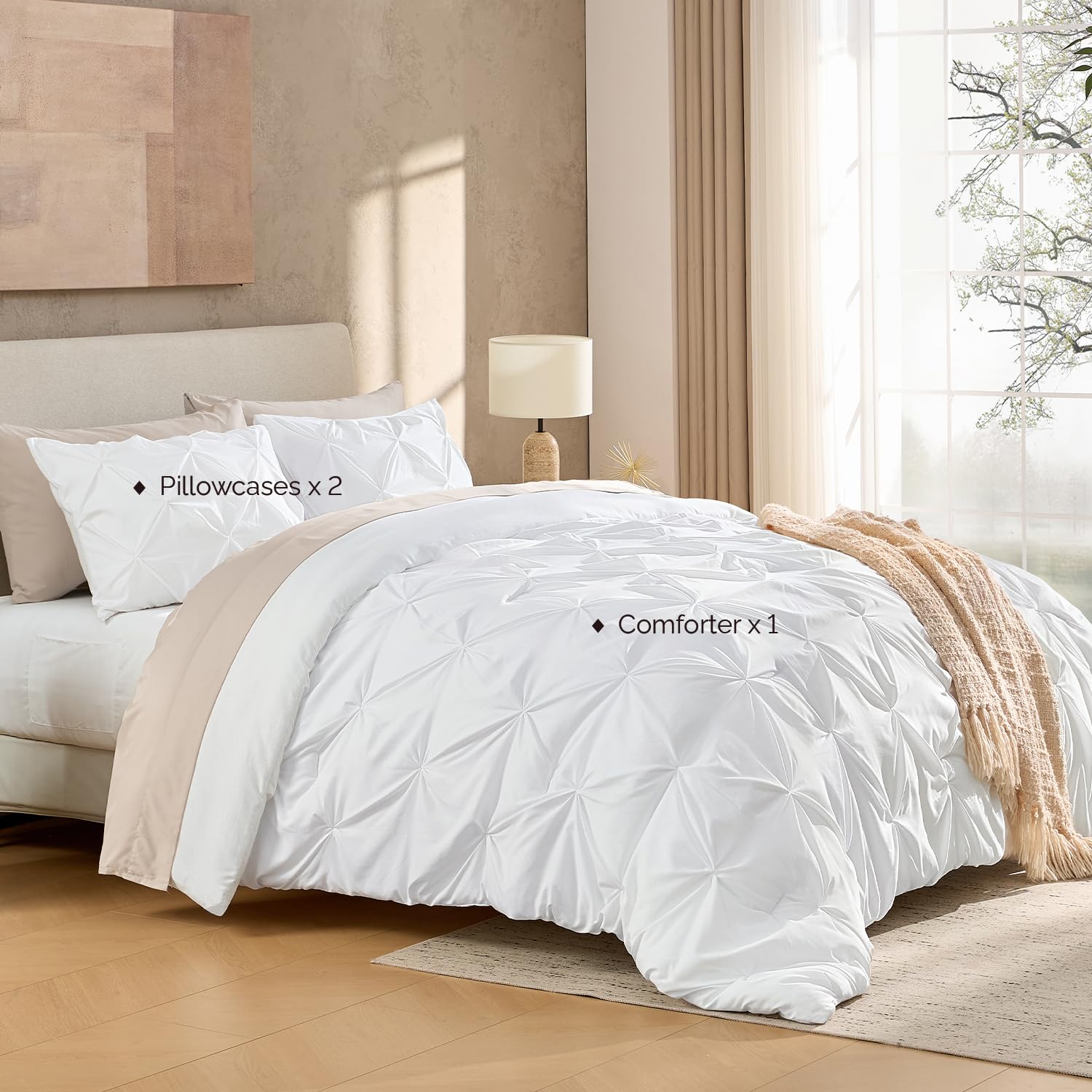 Andency handmade pinch-pleat craftsmanship enhances texture and visual appeal.