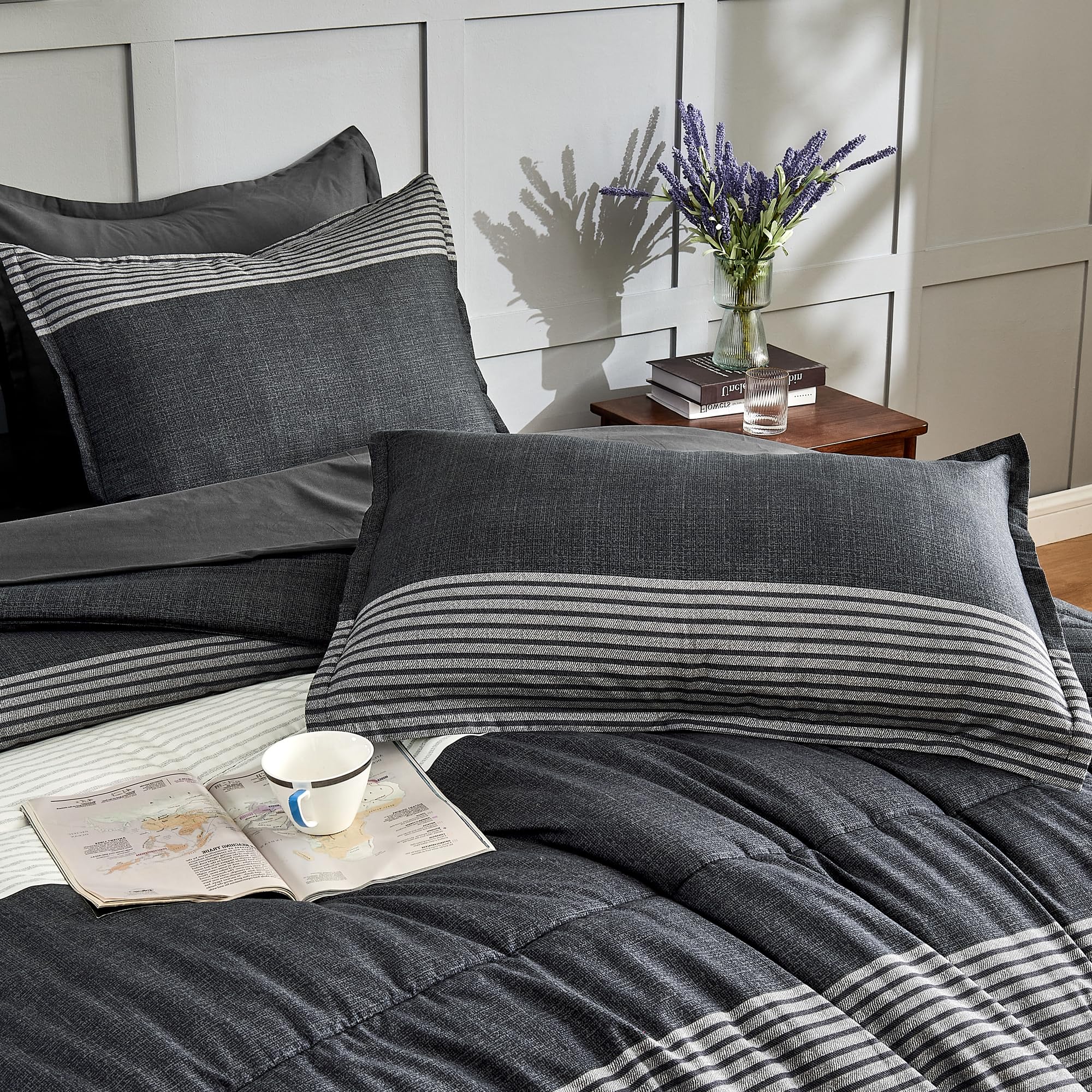 Andency king-size flat sheet showing generous size for deep mattresses