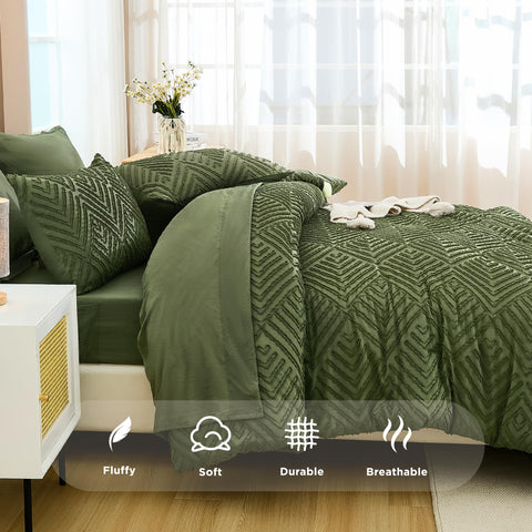 Andency machine-washable bedding with low-dry cycle for easy care