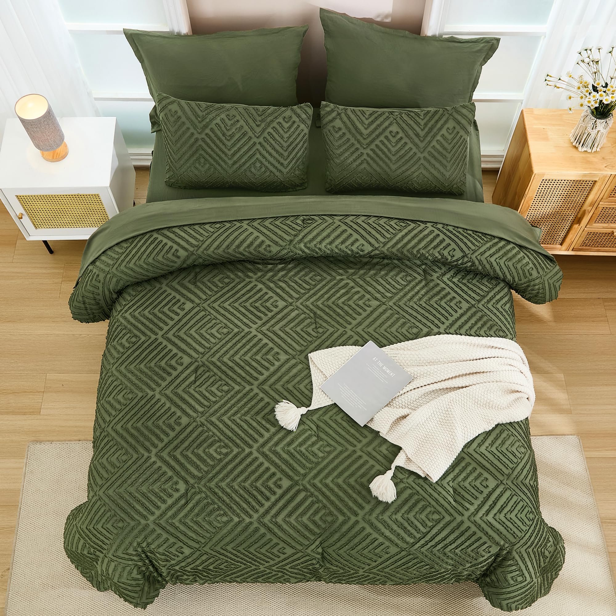 Andency olive green sheets and pillowcases offer smooth sleep surface