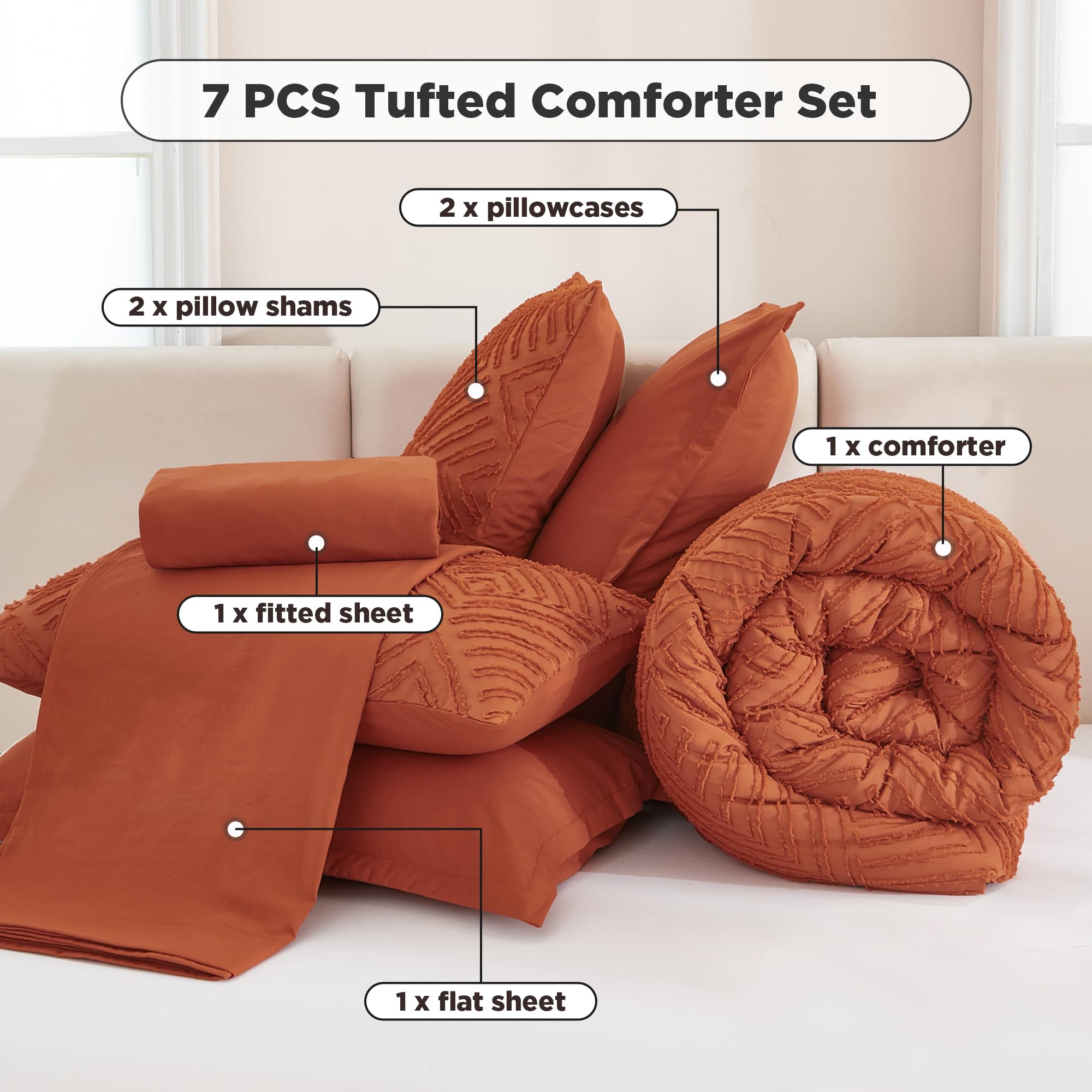 Andency 20x40 pillowcases and 20x36 shams add comfort