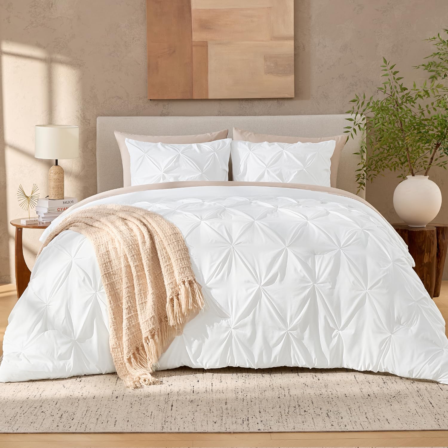 Andency pinch pleat detail highlights handmade stitching for premium appearance.