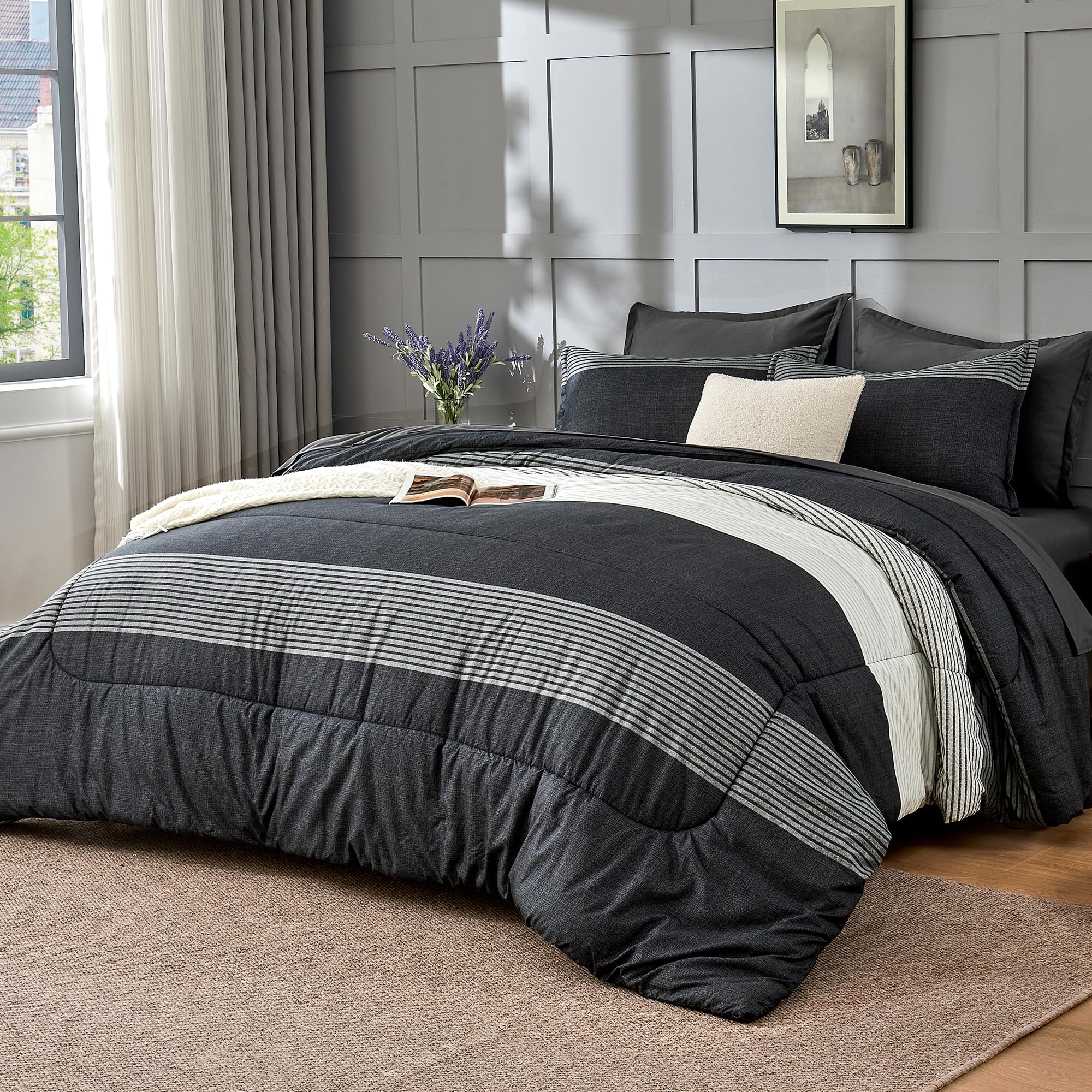 Andency Queen Comforter Set close-up texture for soft, breathable comfort