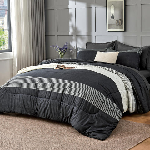 Andency Queen Comforter Set close-up texture for soft, breathable comfort
