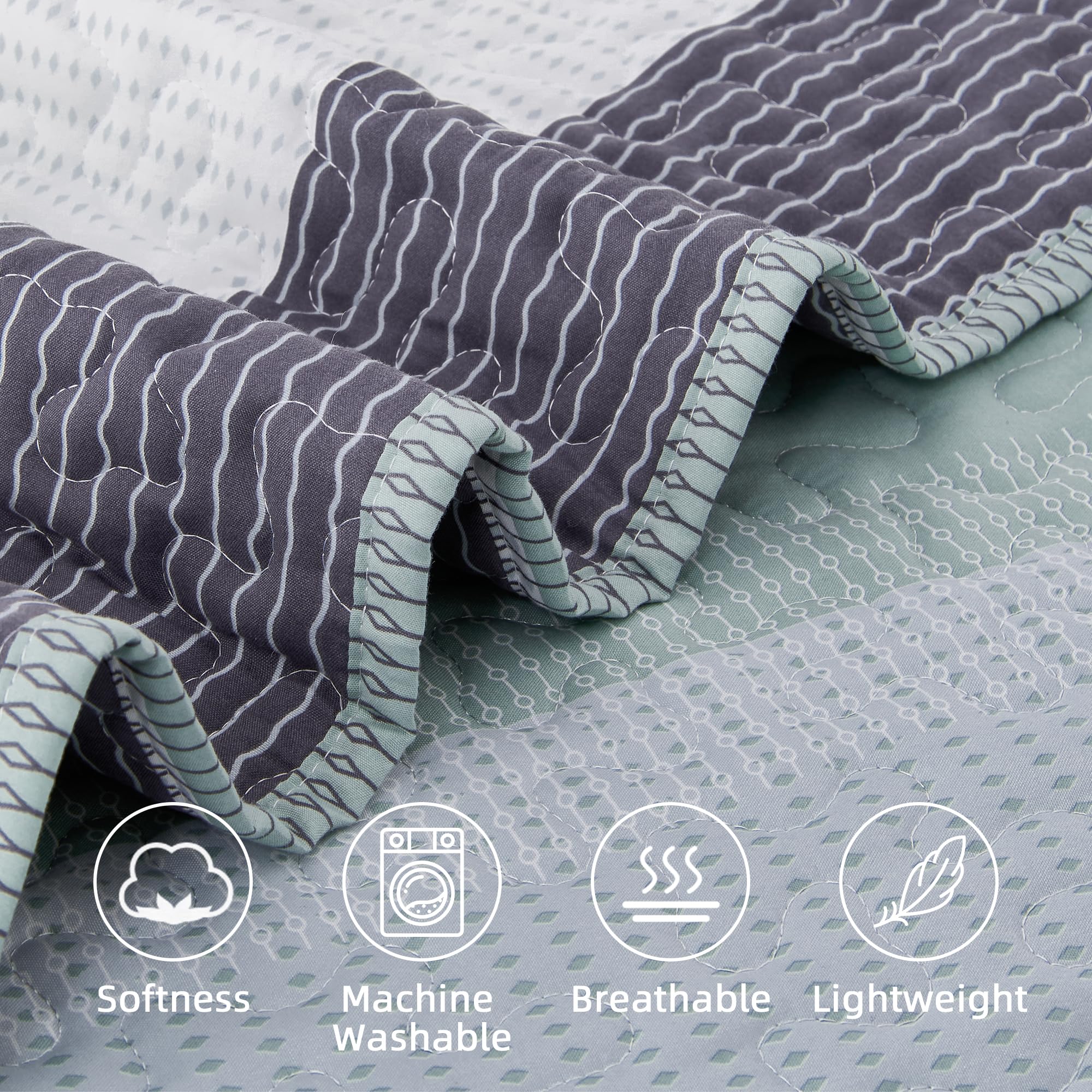 Andency Queen Quilt includes two pillow shams for coordinated look.