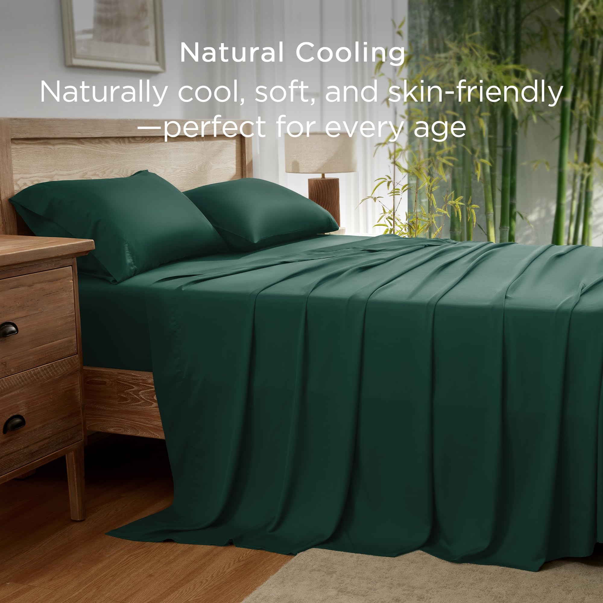 Andency Queen Sheets Set with deep pockets up to 16 inches on a fitted sheet.