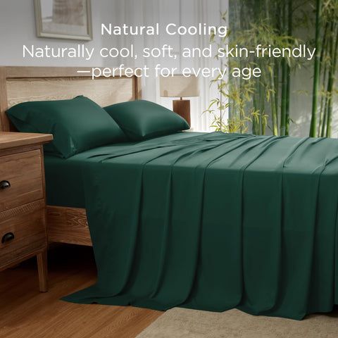 Andency Queen Sheets Set with deep pockets up to 16 inches on a fitted sheet.
