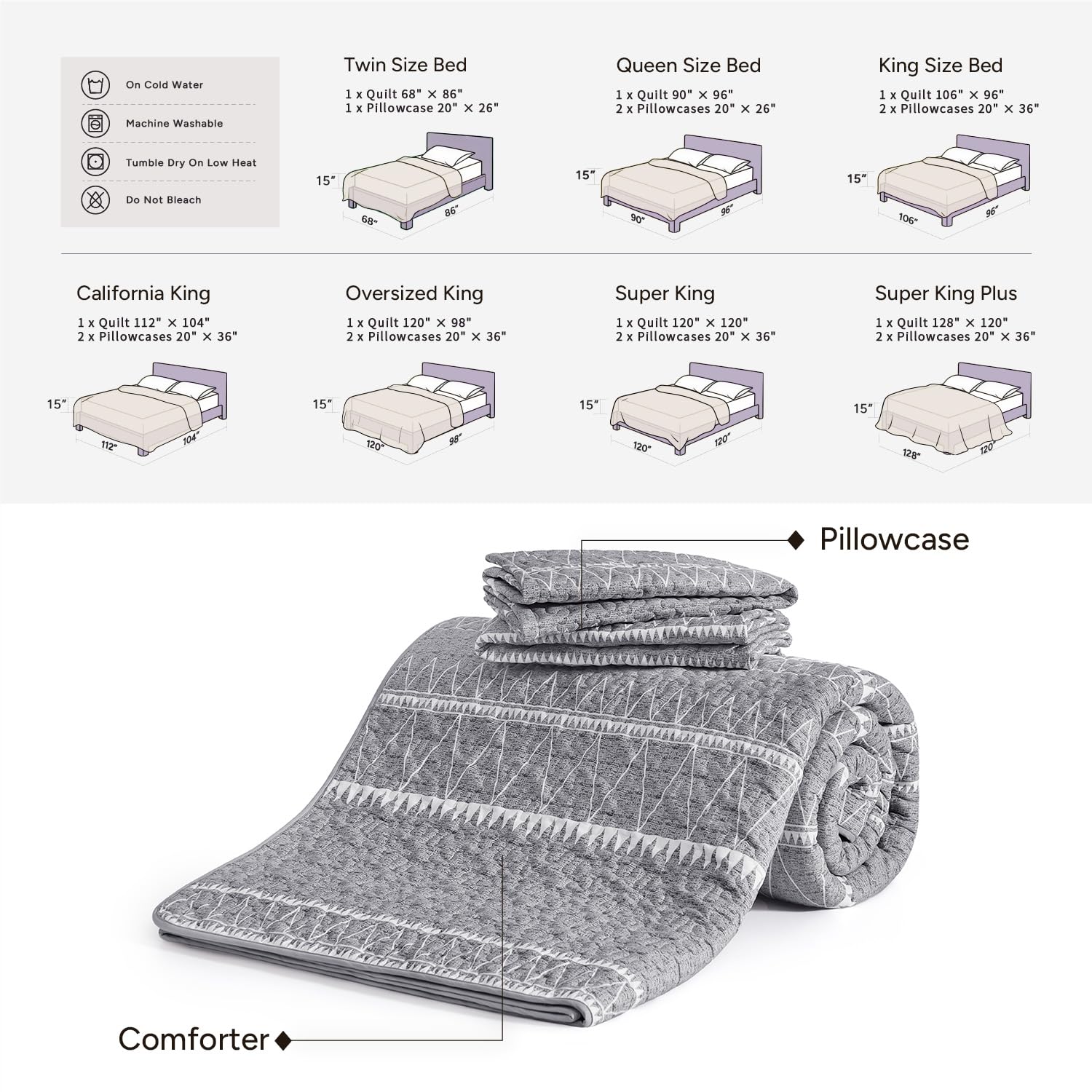 Andency geometric pattern enhances decor without overpowering the room.