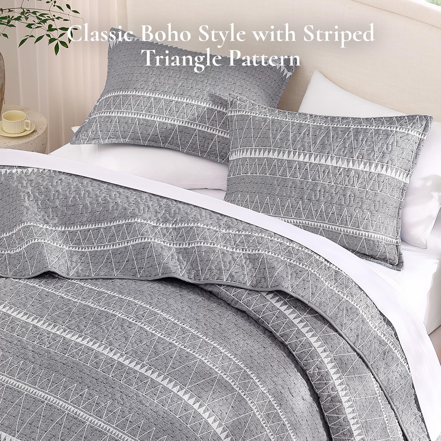 Andency lightweight polyester fabric keeps you cool in warm rooms.