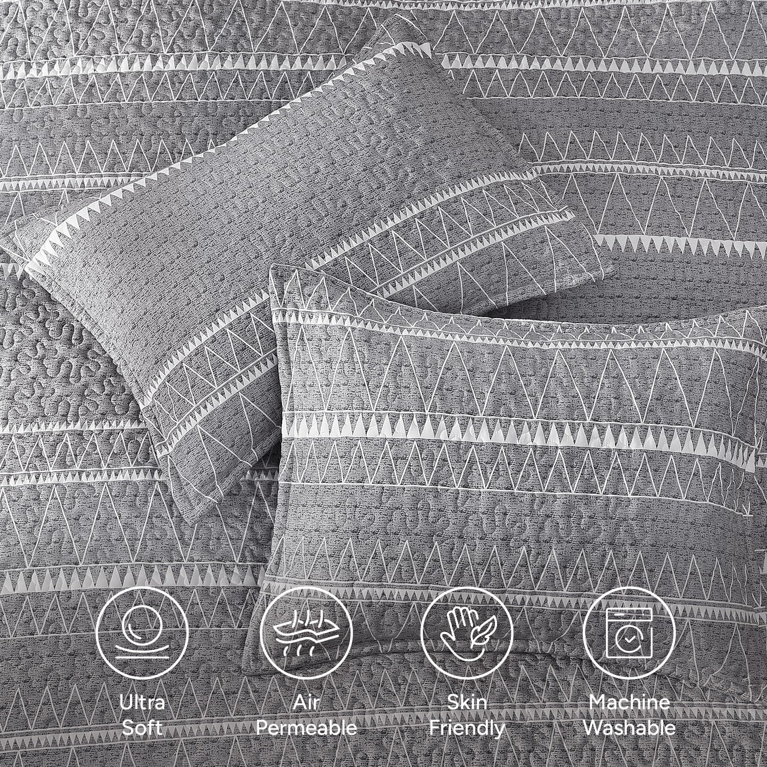 Andency pillowcases 20x26 complete the three-piece set.