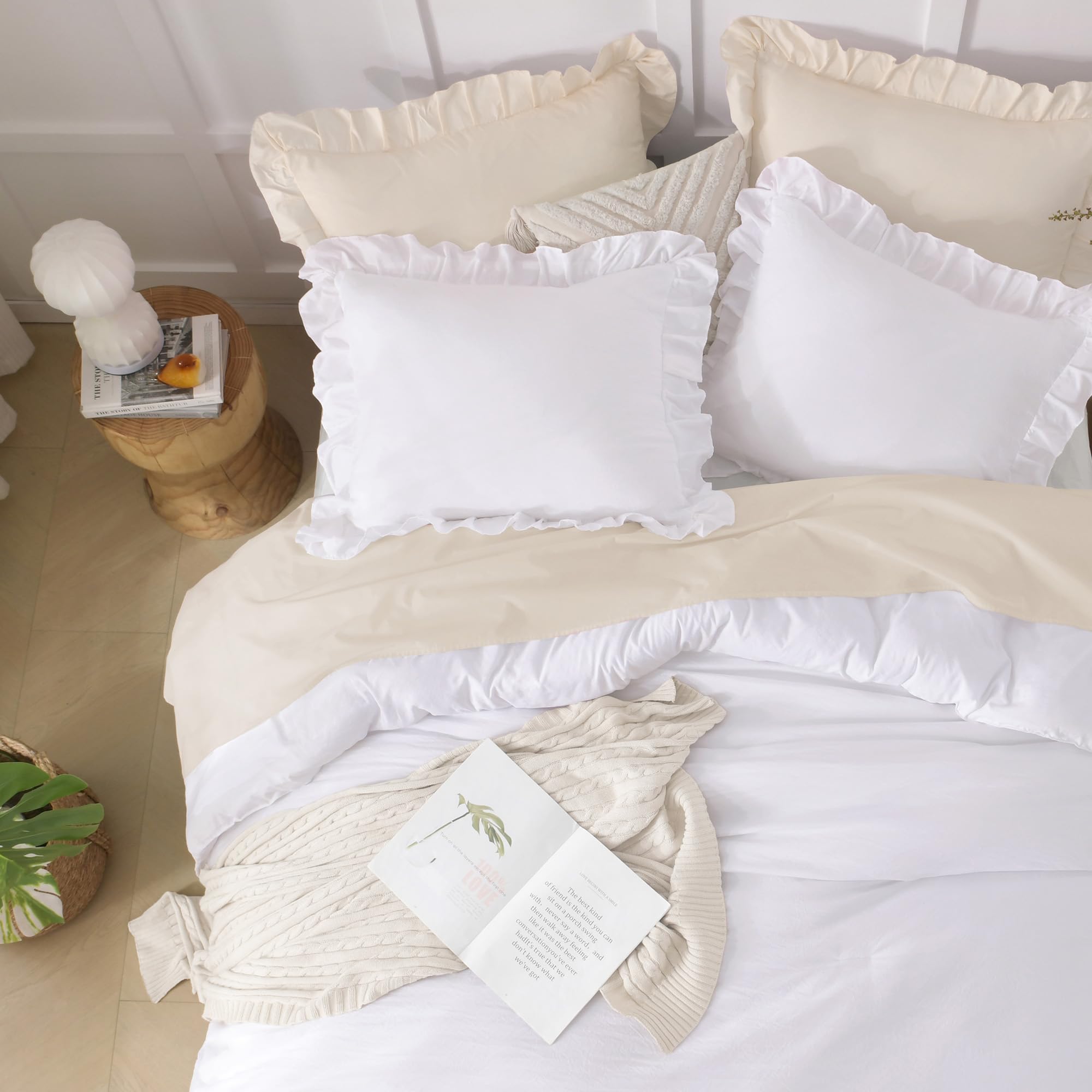 Andency ruffled comforter king size with luxurious drape