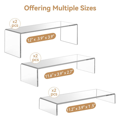 ANDGOO clear rectangular risers highlight jewelry with crystal clear visibility