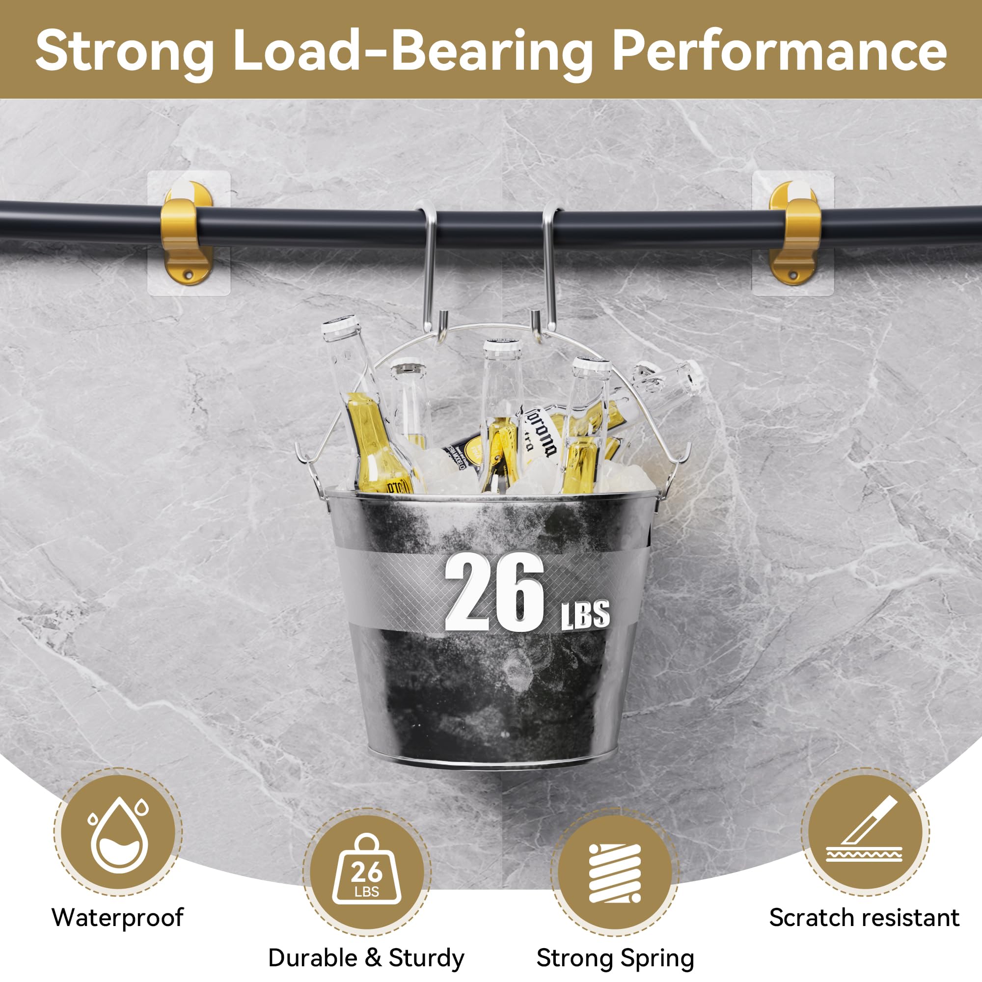 ANDGOO heavy-duty holder supports up to 13 lbs per unit.