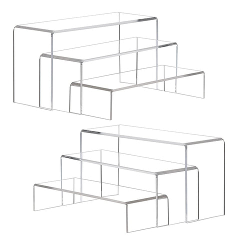 ANDGOO large acrylic display risers with three tiers create organized setups
