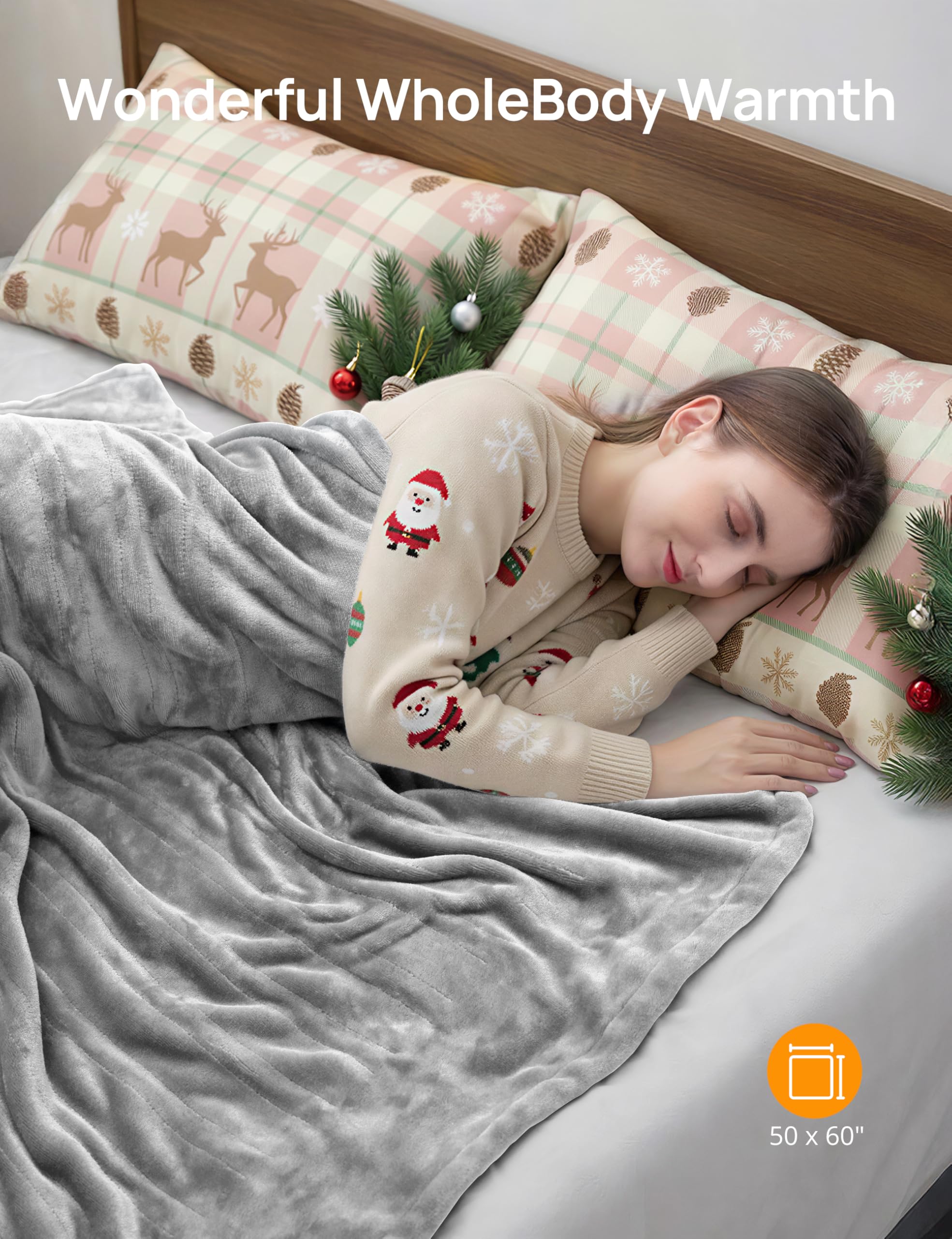 Andola heated throw blanket with LCD controller for easy heat control