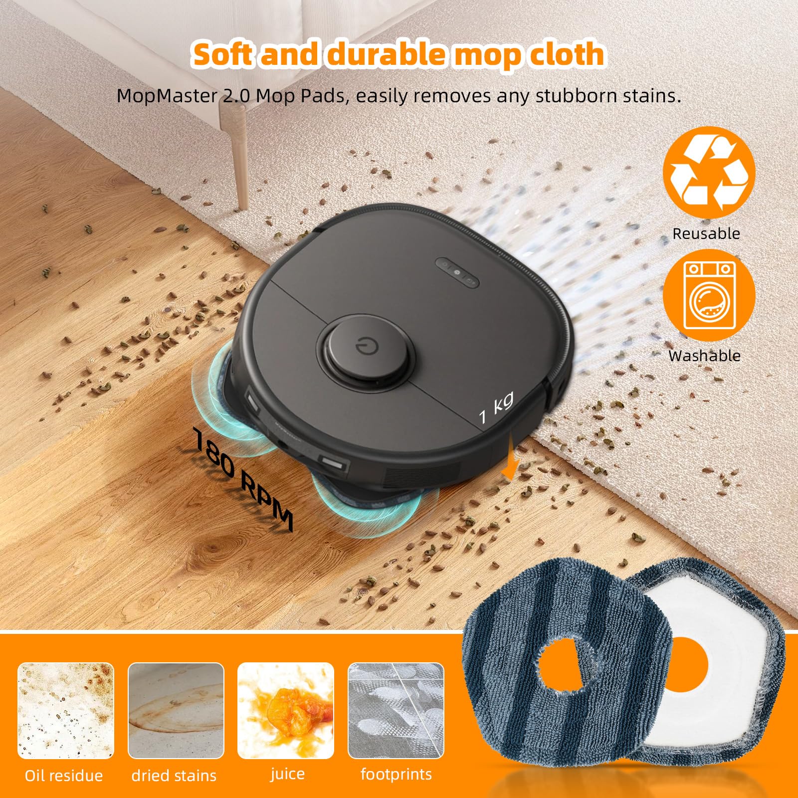 Andongo Eufy X10 Pro Omni mop pads with durable microfiber