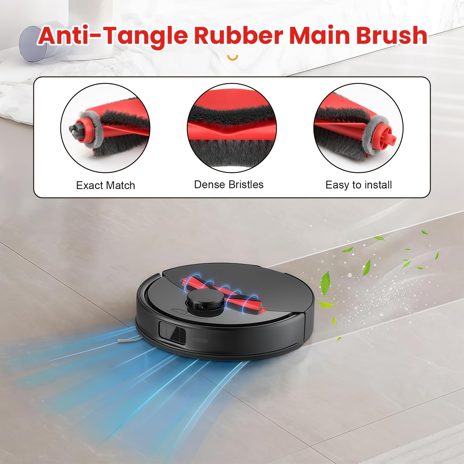 AnDongo Robovac Q10 HEPA filter traps fine particles for cleaner air.