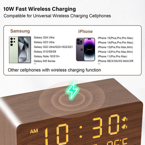 Andoolex dual alarm with snooze for flexible wake-up options.