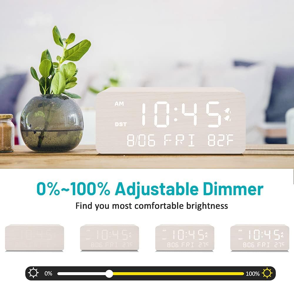 Andoolex dual alarm with snooze creates a gentle wake-up routine.