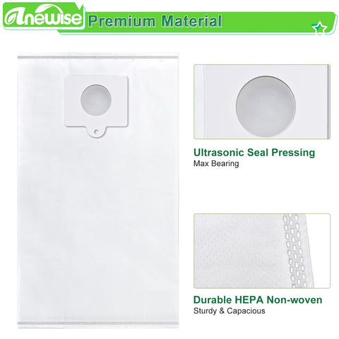 Anewise 600-series vacuum bags fit Kenmore canister vacuums for consistent performance.