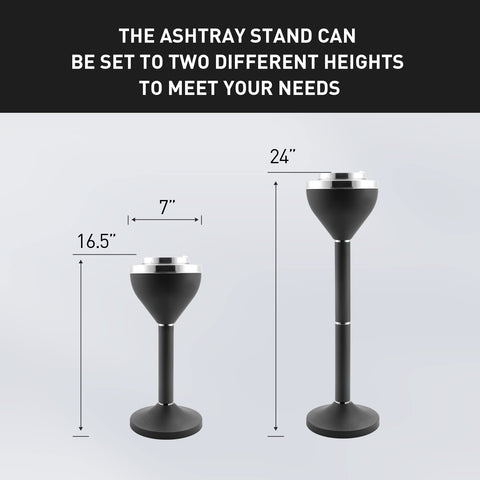 Anfrere ashtray height-adjustable pole lets you set ideal reach.