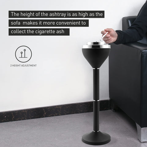 Anfrere outdoor ashtray with stainless steel construction resists rust and weather.
