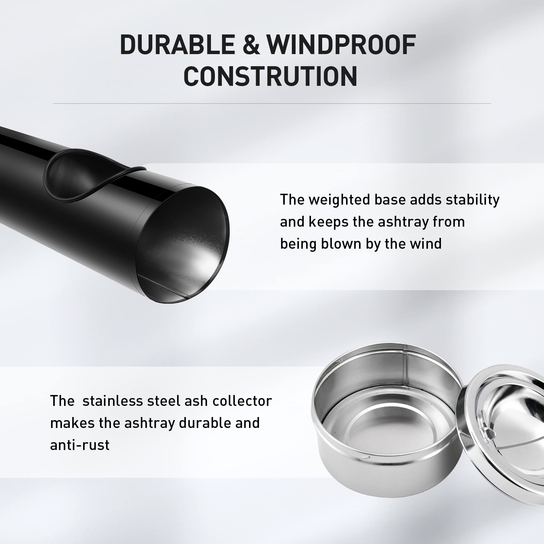 Anfrere standing ashtray outdoor easy-clean system supports regular maintenance.