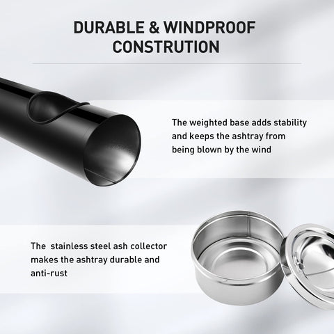 Anfrere standing ashtray outdoor easy-clean system supports regular maintenance.