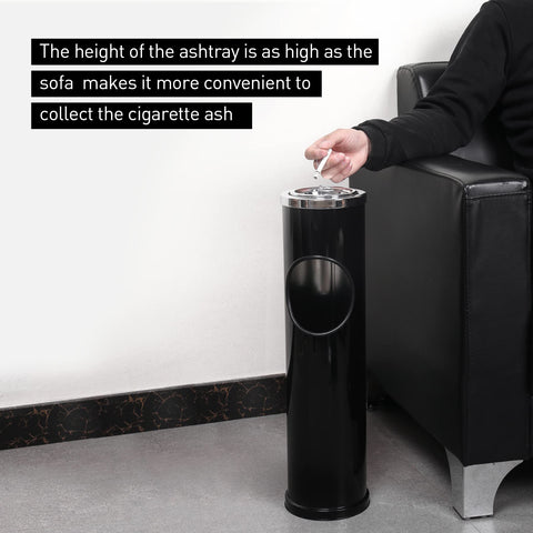 Anfrere standing ashtray outdoor height supports comfortable use while standing or seating.