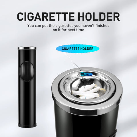 Anfrere standing ashtray outdoor removable container enables quick cleaning.
