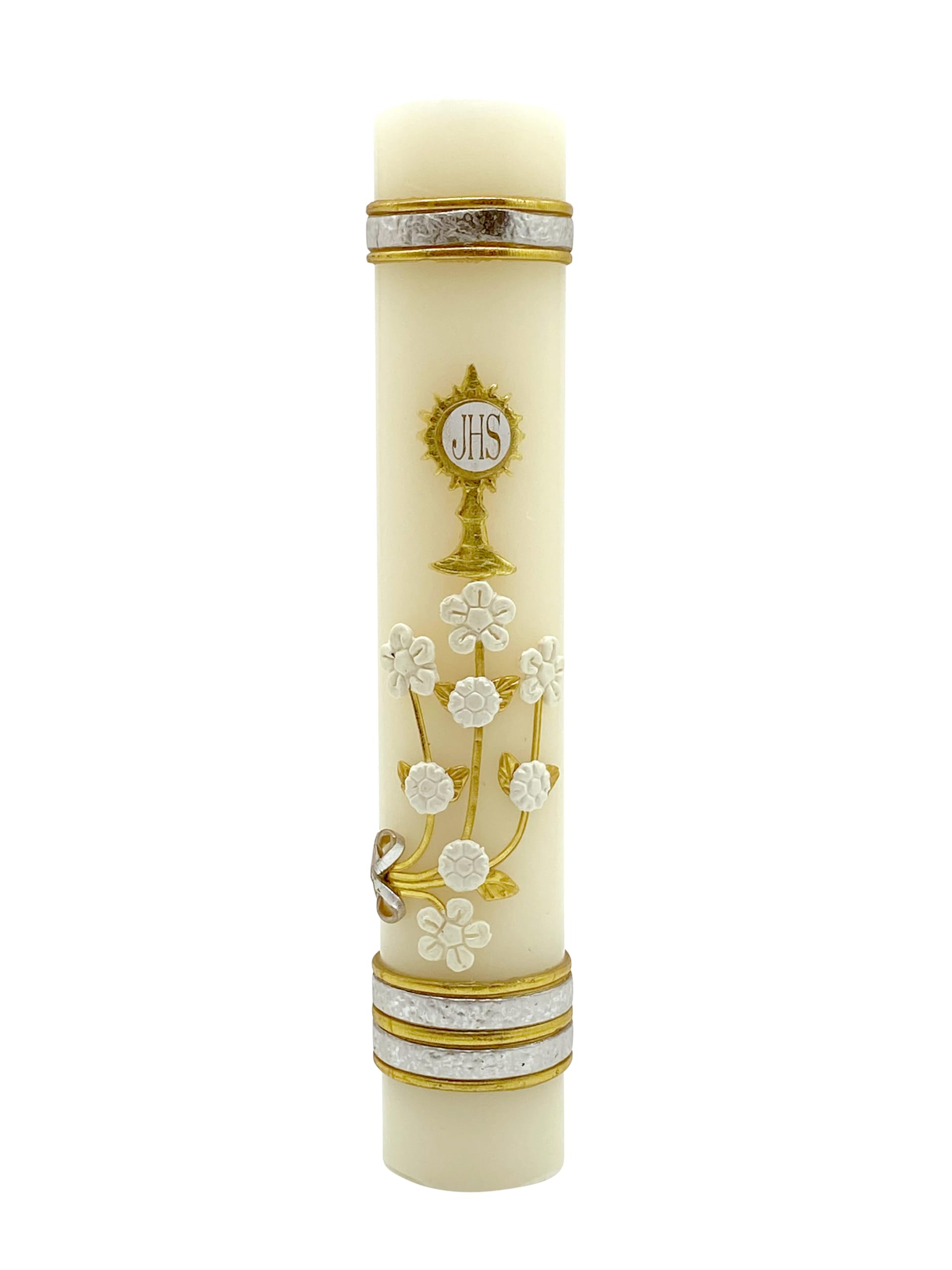Angelitos de Mexico Blessed Light candle front view shows handcrafted devotion for a sacred ceremony.
