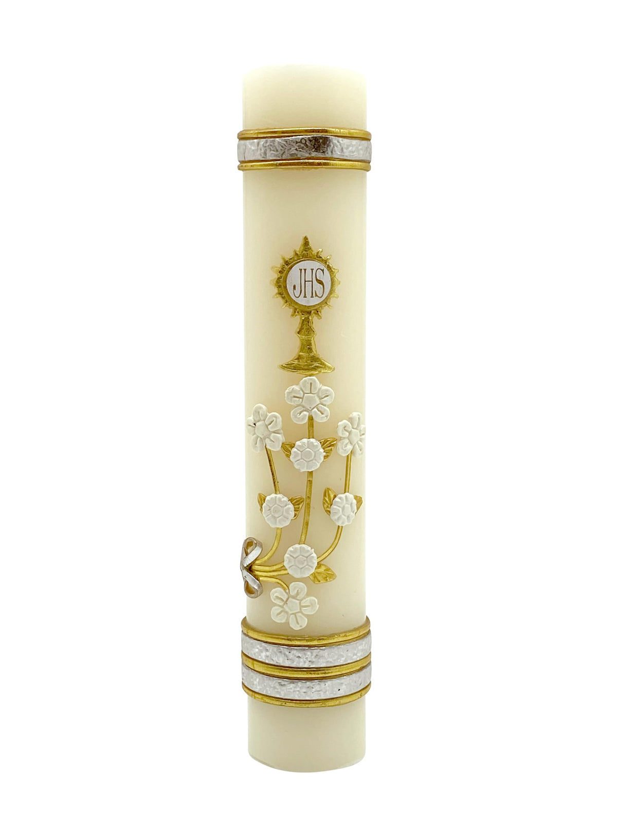 Angelitos de Mexico Blessed Light candle front view shows handcrafted devotion for a sacred ceremony.