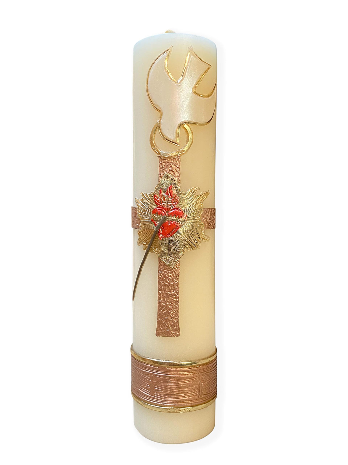 Angelitos de Mexico faith Holy Spirit candle enhances sacred moments during prayer.