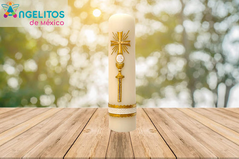 Angelitos de Mexico altar candle 8-inch, ideal for mindful evenings and devotion.
