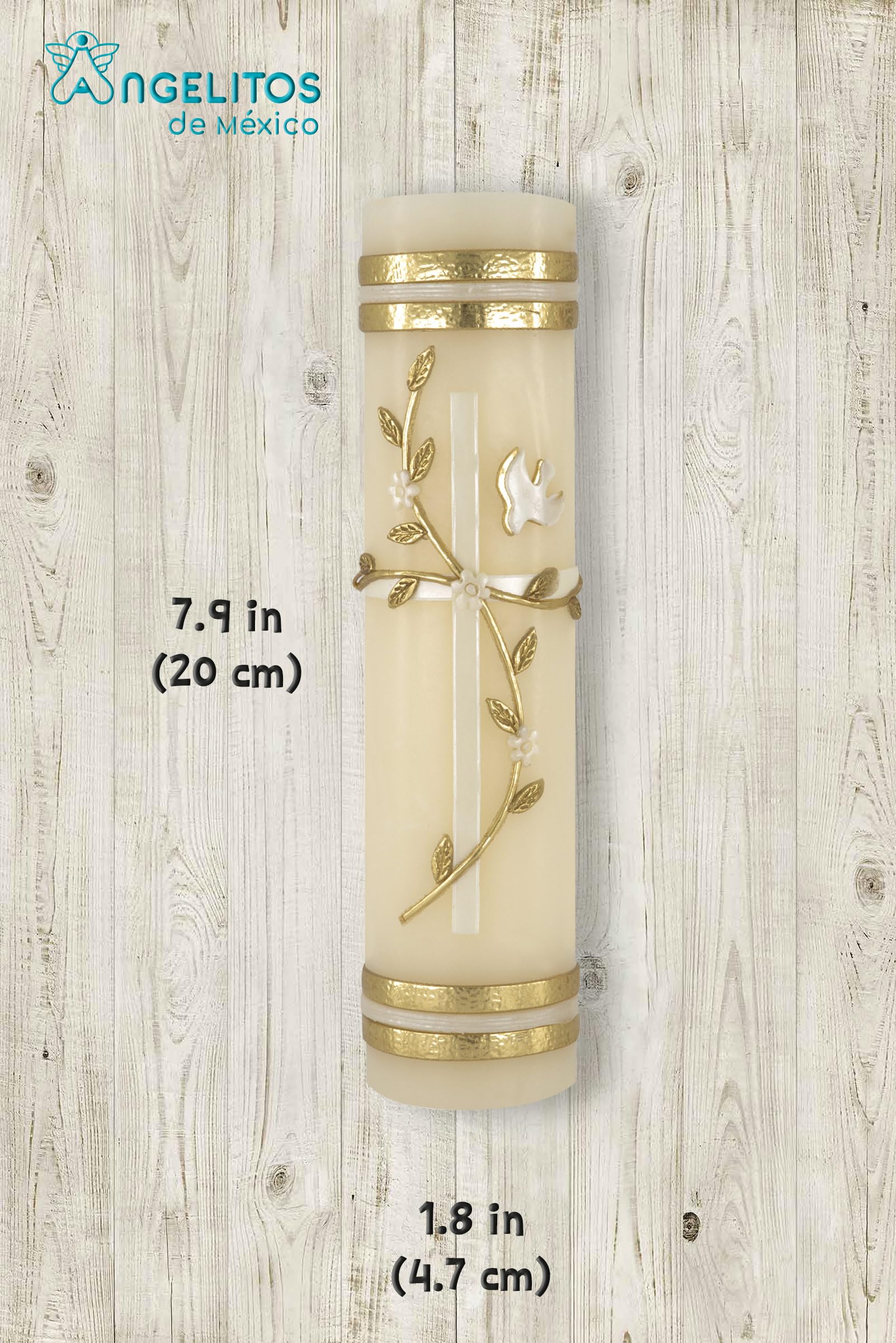 Angelitos de Mexico altar candle enhances home prayer spaces with a warm, lasting glow