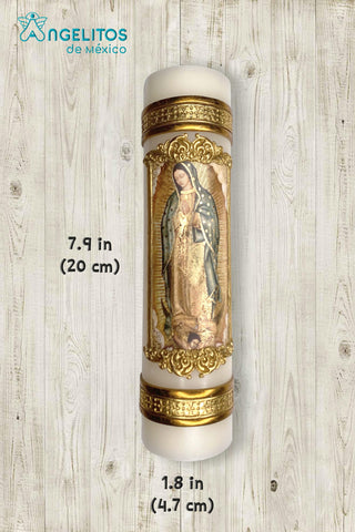 Hand-poured Angelitos de Mexico candle highlighting artisan craftsmanship and community support