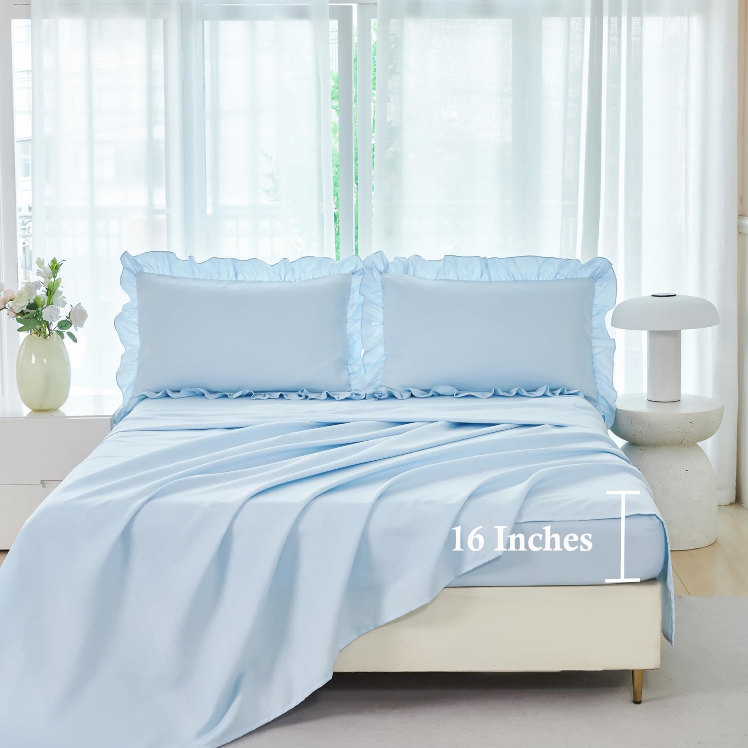 ANGIYUIN wrinkle-resistant microfiber bedding stays neat.