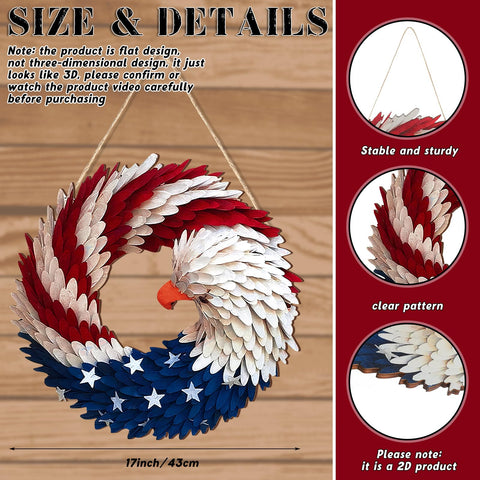 Anglechic independence day wooden door sign enhances entryway with patriotic flair.