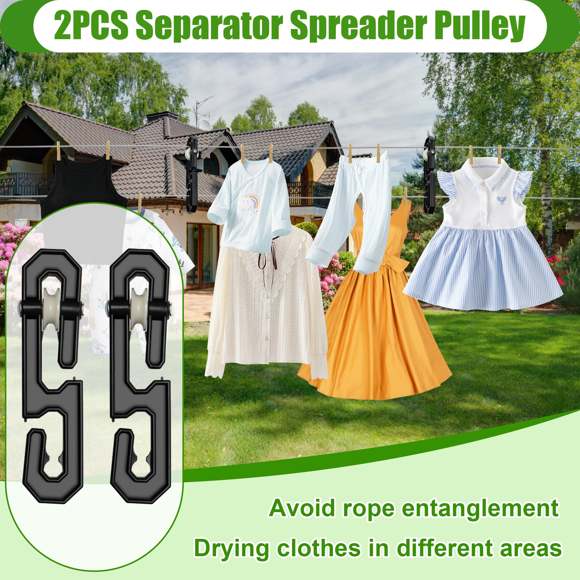 Anglekai separator spreader keeps garments organized and prevents tangling during drying.