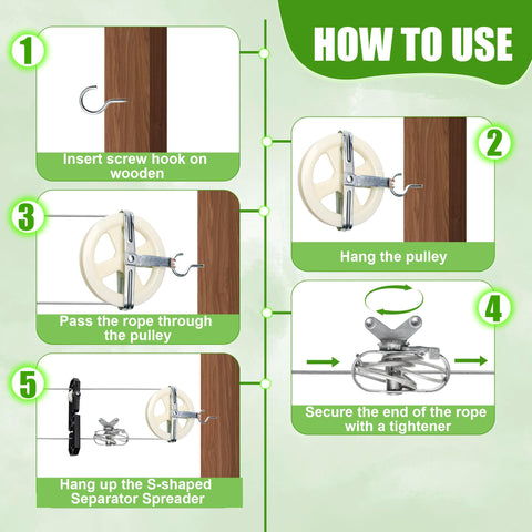 Anglekai expansion nail hooks simplify setup on wooden stakes for a sturdy frame.