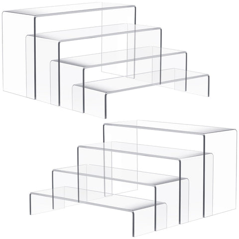 Anglelife eight-piece acrylic risers with wide surface for small items on display.