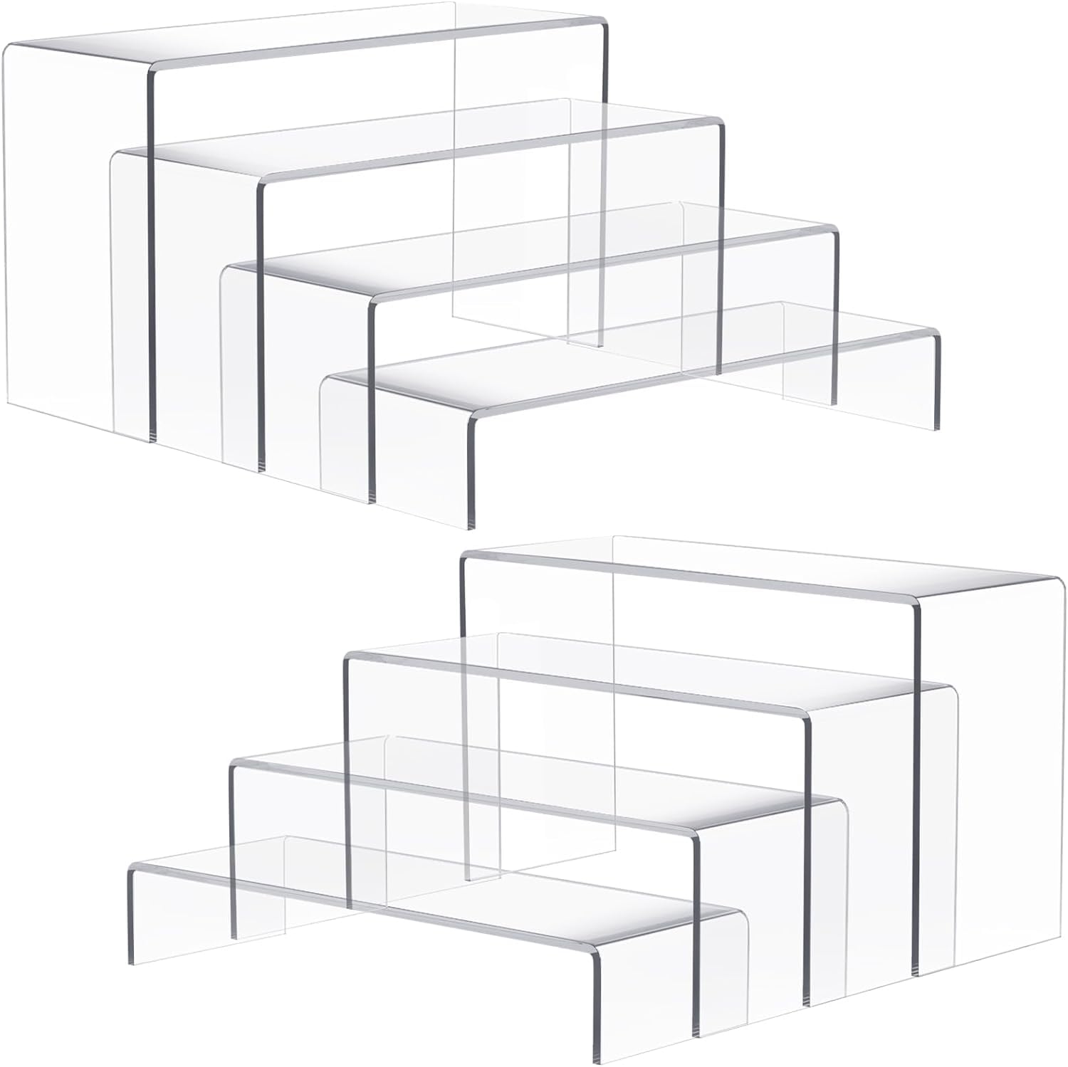 Anglelife large acrylic risers close-up edge for crystal-clear display