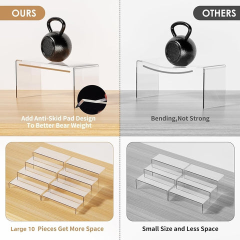 Anglelife rectangular display risers maximize countertop space