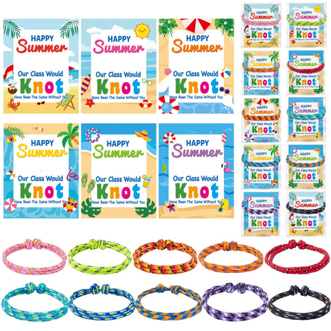 ANGOLIO end-of-year knot bracelets in neon colors for classrooms