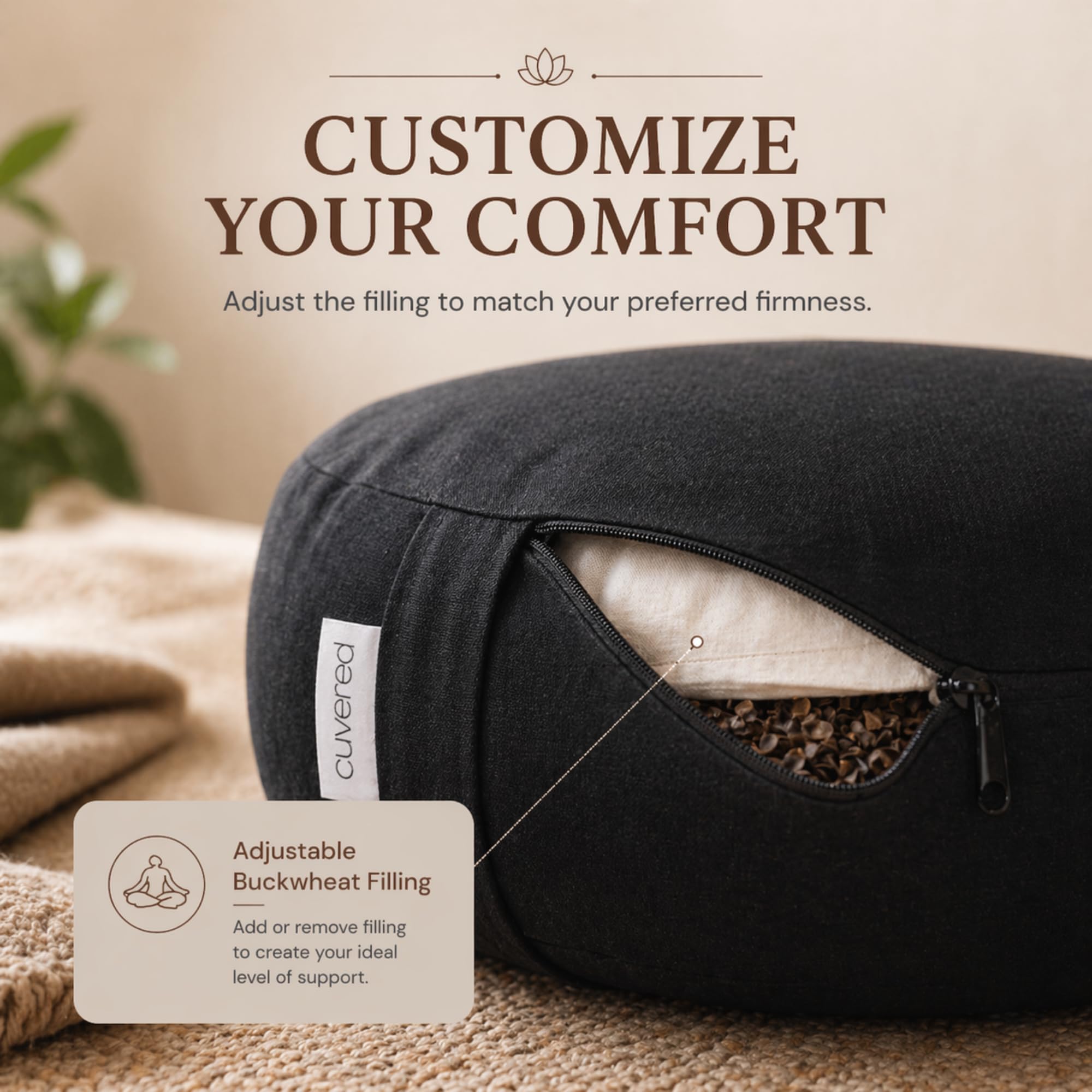 Angora Brands cushion supports floor-based workouts like Pilates and gentle stretching.