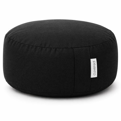 Angora Brands meditation cushion with buckwheat fill supports comfortable seated meditation.