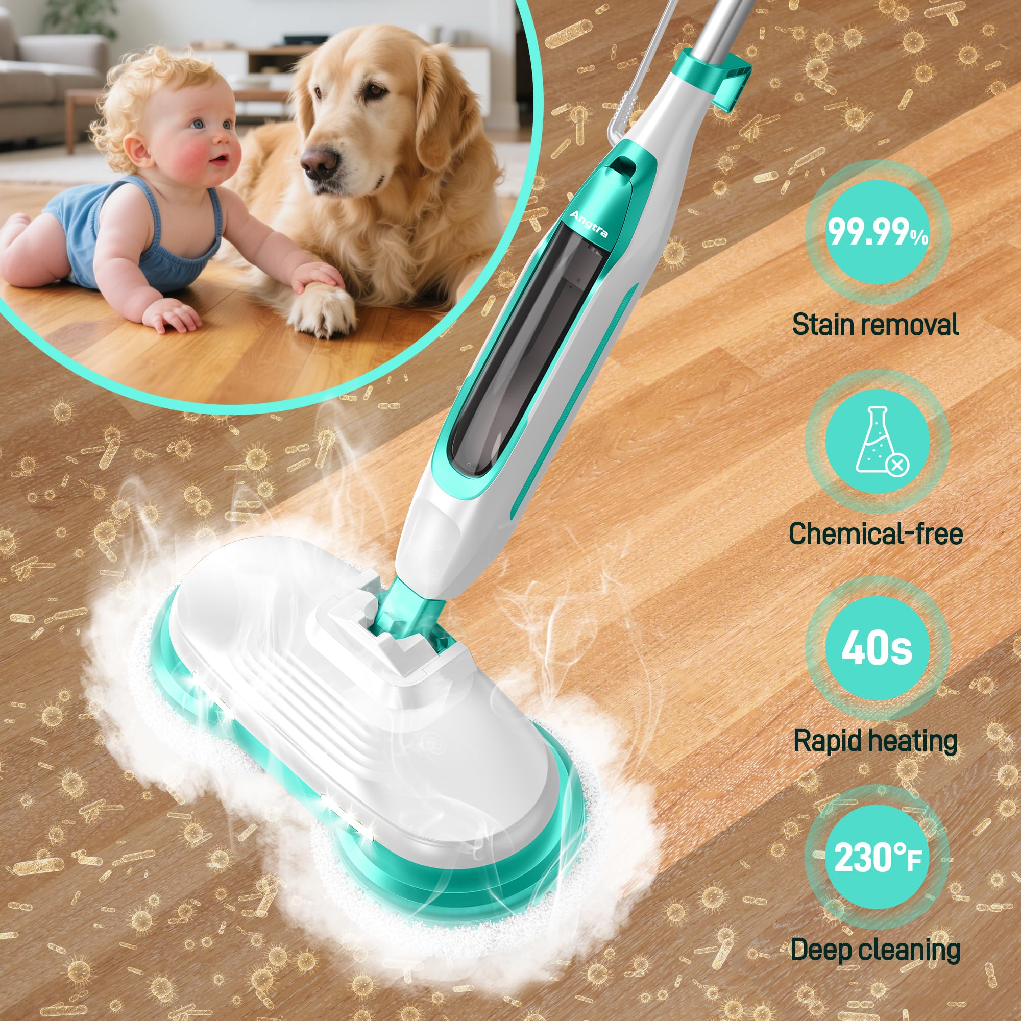 Angtra FS07 offers 4 cleaning modes for multiple floor types