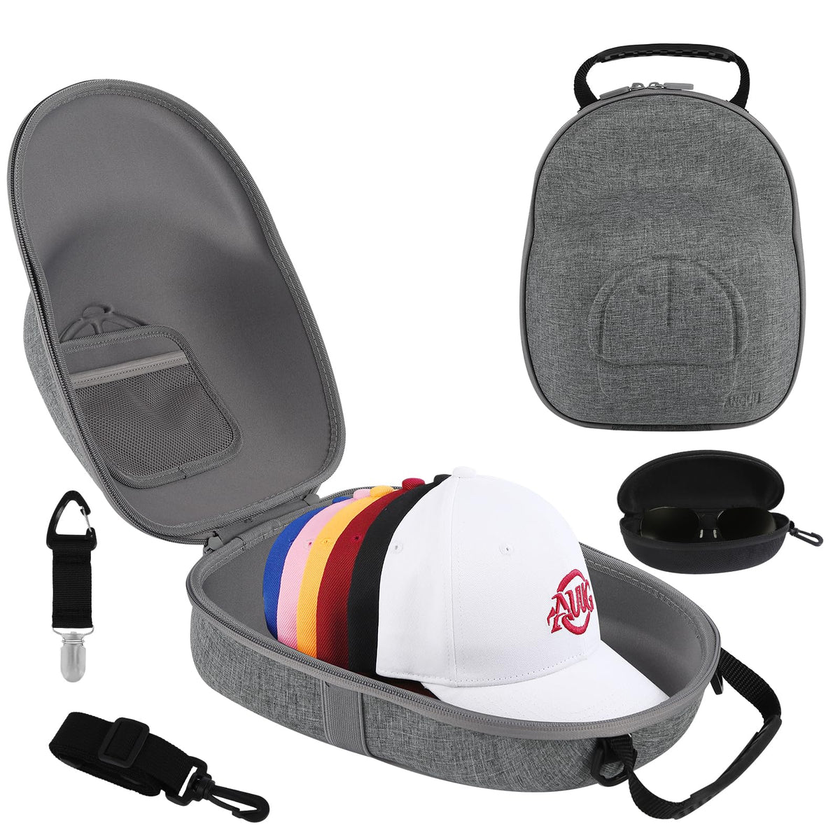 Anguu Hat Travel Case clip maintains secure carry during travel.