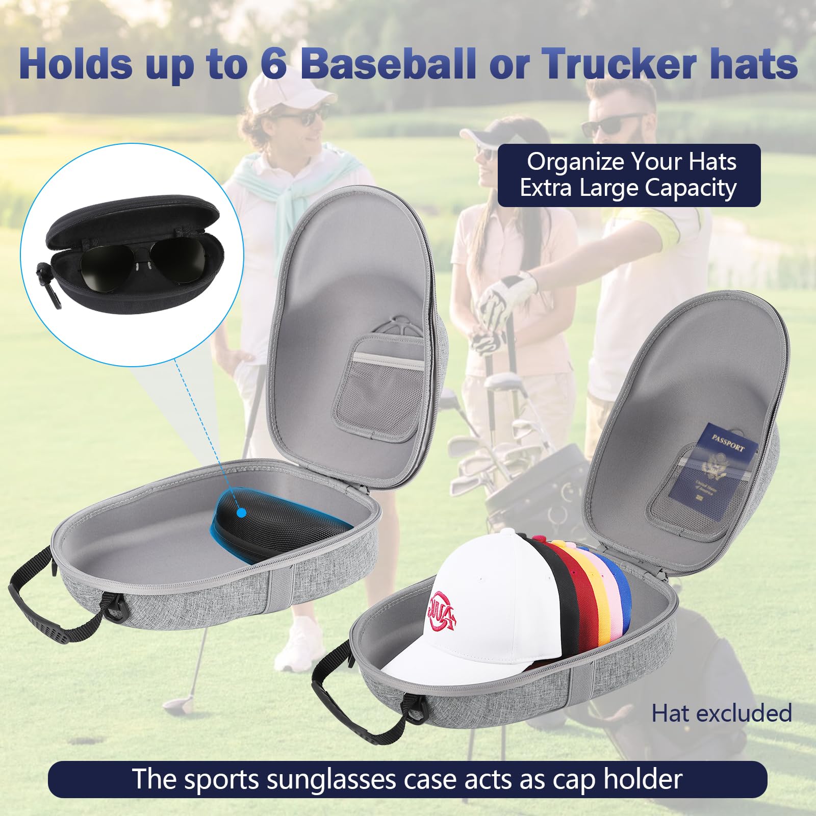 Anguu Hat Travel Case hard-shell exterior shields hats from pressure.