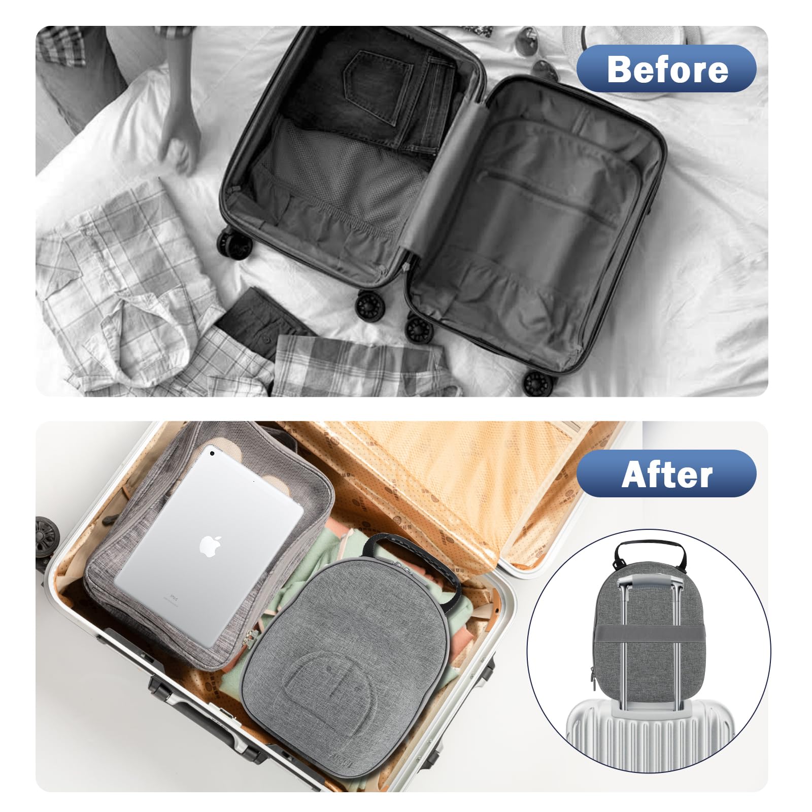 Anguu Hat Travel Case adjustable shoulder strap adds carrying versatility.